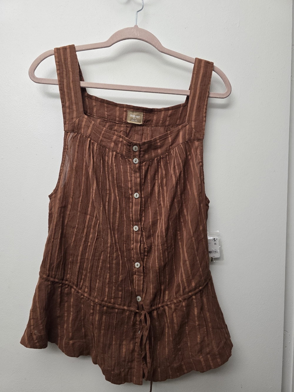 Free People Free-est Karla Pant Set Top Only Honey Topaz Brown Size S NWT Boho